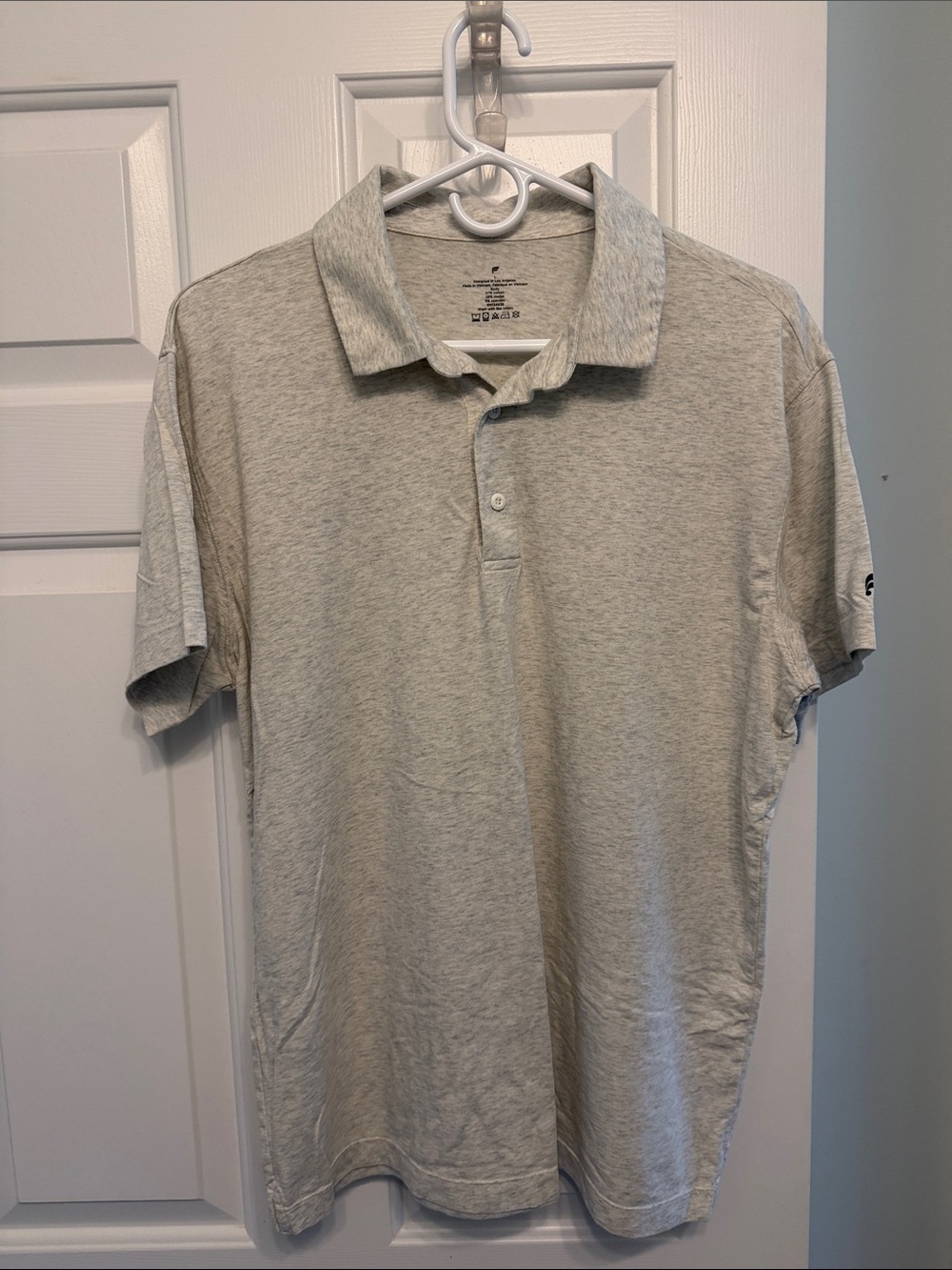 Fabletics Heather Light Gray Men's Polo